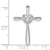 Lex & Lu 10k White Gold Aquamarine Cross Pendant - 2 - Lex & Lu