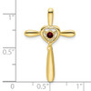 Lex & Lu 10k Yellow Gold Garnet Cross Pendant - 2 - Lex & Lu