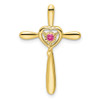 Lex & Lu 10k Yellow Gold Pink Tourmaline Cross Pendant - Lex & Lu