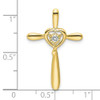 Lex & Lu 10k Yellow Gold White Topaz Cross Pendant - 2 - Lex & Lu