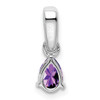 Lex & Lu 10k White Gold Amethyst and Diamond Pendant LAL3605 - 4 - Lex & Lu