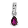 Lex & Lu 10k White Gold Rhodolite Garnet and Diamond Pendant LAL3615 - Lex & Lu