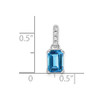 Lex & Lu 10k White Gold Blue Topaz and Diamond Pendant LAL3619 - 2 - Lex & Lu