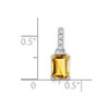 Lex & Lu 10k White Gold Citrine and Diamond Pendant LAL3621 - 2 - Lex & Lu