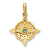 Lex & Lu 14k Yellow Gold Turquoise and White Topaz Pendant - 4 - Lex & Lu