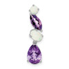 Lex & Lu 14k White Gold Amethyst and Opal Pendant - Lex & Lu