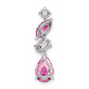 Lex & Lu 14k White Gold Created Pink Sapphire and Opal Pendant - 4 - Lex & Lu