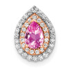 Lex & Lu 14k Two-tone Gold Lab Grown Diamond & Created Pink Sapphire Pendant LAL3665 - Lex & Lu