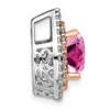 Lex & Lu 14k Two-tone Gold Lab Grown Diamond & Created Pink Sapphire Pendant LAL3665 - 2 - Lex & Lu