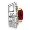 Lex & Lu 14k Two-tone Gold Lab Grown Diamond & Created Ruby Pendant LAL3666 - 2 - Lex & Lu