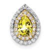 Lex & Lu 14k Two-tone Gold Lab Grown Diamond & Created Yellow Sapphire Pendant LAL3668 - Lex & Lu