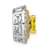 Lex & Lu 14k Two-tone Gold Lab Grown Diamond & Created Yellow Sapphire Pendant LAL3673 - 2 - Lex & Lu