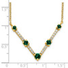 Lex & Lu 14k Yellow Gold Lab Grown Diamond & Created Emerald Necklace - 3 - Lex & Lu