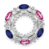 Lex & Lu 14k White Gold Lab Grown Diamonds, Cr. Pink & Blue Sapphire Pendant - Lex & Lu