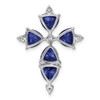 Lex & Lu 14k White Gold Lab Grown Diamond & Created Blue Sapphire Pendant LAL3690 - 3 - Lex & Lu