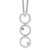 Lex & Lu Sterling Silver White Ice .025ct Diamond and Ruby Necklace - Lex & Lu