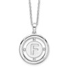 Lex & Lu Sterling Silver White Ice .025ct. Diamond Initial F Necklace - Lex & Lu