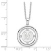 Lex & Lu Sterling Silver White Ice .025ct. Diamond Initial M Necklace - 5 - Lex & Lu