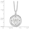 Lex & Lu Sterling Silver White Ice .025ct. Diamond Initial W Necklace - 5 - Lex & Lu