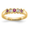 Lex & Lu 10k Yellow Gold Diamond w/Ruby Band Ring - Lex & Lu