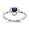 Lex & Lu 10k White Gold Amethyst and Diamond Ring LAL3783 - Lex & Lu