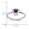 Lex & Lu 10k White Gold Amethyst and Diamond Ring LAL3783 - 3 - Lex & Lu