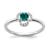 Lex & Lu 10k White Gold Created Alexandrite and Diamond Ring - Lex & Lu