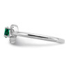 Lex & Lu 10k White Gold Created Emerald and Diamond Ring - 4 - Lex & Lu