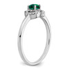 Lex & Lu 10k White Gold Created Emerald and Diamond Ring - 7 - Lex & Lu