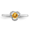 Lex & Lu 10k White Gold Citrine and Diamond Ring LAL3788 - 5 - Lex & Lu