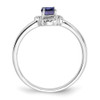 Lex & Lu 10k White Gold Created Sapphire and Diamond Ring - 2 - Lex & Lu