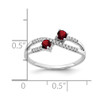 Lex & Lu 14k White Gold Two-stone Garnet and Diamond Ring - 2 - Lex & Lu