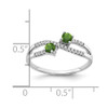 Lex & Lu 14k White Gold Two-stone Peridot and Diamond Ring - 2 - Lex & Lu