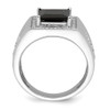 Lex & Lu 14k White Gold Onyx & Diamond Men's Ring LAL3812 - 2 - Lex & Lu