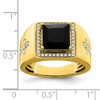 Lex & Lu 14k Yellow Gold Onyx & Diamond Men's Ring LAL3813 - 3 - Lex & Lu