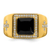 Lex & Lu 14k Yellow Gold Onyx & Diamond Men's Ring LAL3813 - 5 - Lex & Lu
