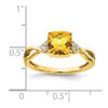 Lex & Lu 10k Yellow Gold Citrine and Diamond Ring LAL3832 - 2 - Lex & Lu