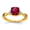 Lex & Lu 14k Yellow Gold Created Ruby and Diamond Ring LAL3837 - Lex & Lu