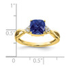 Lex & Lu 10k Yellow Gold Created Sapphire and Diamond Ring - 2 - Lex & Lu