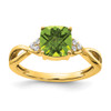 Lex & Lu 10k Yellow Gold Peridot and Diamond Ring LAL3842 - Lex & Lu