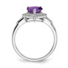 Lex & Lu 14k White Gold Amethyst and Diamond Ring LAL3846 - 2 - Lex & Lu