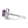 Lex & Lu 14k White Gold Amethyst and Diamond Ring LAL3846 - 4 - Lex & Lu