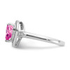 Lex & Lu 14k White Gold Created Pink Sapphire and Diamond Ring LAL3847 - 4 - Lex & Lu