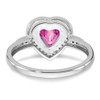 Lex & Lu 14k White Gold Created Pink Sapphire and Diamond Ring LAL3847 - 6 - Lex & Lu