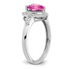 Lex & Lu 14k White Gold Created Pink Sapphire and Diamond Ring LAL3847 - 7 - Lex & Lu