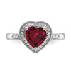 Lex & Lu 14k White Gold Created Ruby and Diamond Ring LAL3848 - 5 - Lex & Lu