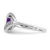 Lex & Lu 14k White Gold Amethyst and Diamond Ring LAL3849 - 3 - Lex & Lu