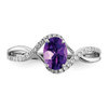 Lex & Lu 14k White Gold Amethyst and Diamond Ring LAL3854 - 5 - Lex & Lu