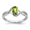 Lex & Lu 14k White Gold Peridot and Diamond Ring LAL3858 - Lex & Lu