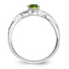 Lex & Lu 14k White Gold Peridot and Diamond Ring LAL3858 - 2 - Lex & Lu